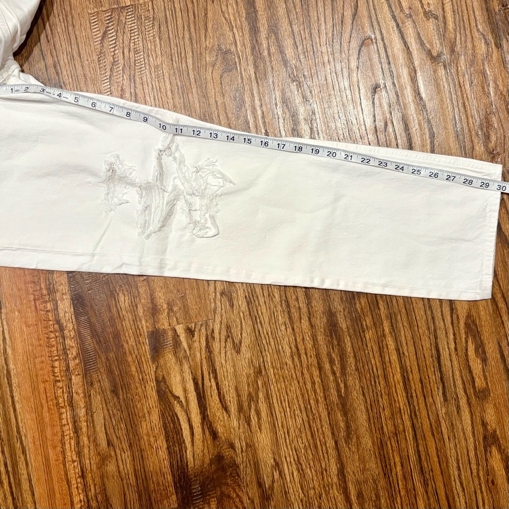 AGOLDE 90s Mid Rise Loose Ripped Fit Jeans, Vanish (white), size 28 - Picture 9 of 9